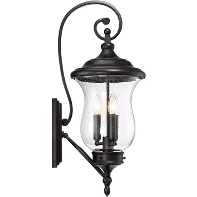 Franklin Iron Works Carriage Outdoor Wall Light Fixture Bronze LED 26 3/4" Clear Seedy Glass For Post Exterior Barn Deck House Porch Yard Posts Patio - Image 7