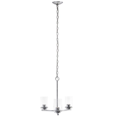 3-Light 15" Classic Contemporary Clear Glass/Metal Hanging Pendant Chandelier - Lalia Home - Image 9