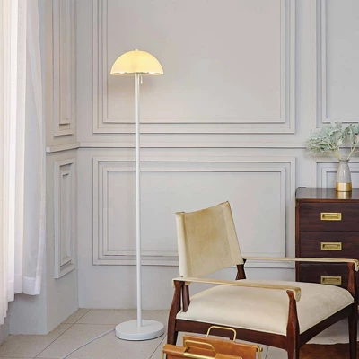 65" 2-Light Dixon Floor Lamp With Frosted Glass Shade Matte White - Globe Electric - Image 3