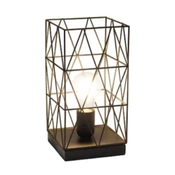 Metal Geometric Square Table Lamp Black - Simple Designs