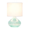 Glass Raindrop Table Lamp With Fabric Shade Aqua - Simple Designs