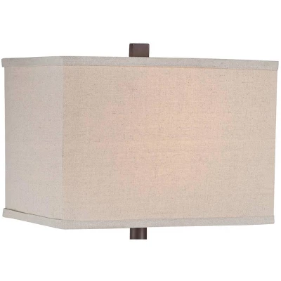 Franklin Iron Works Tahoe Rustic Table Lamp 26" High Natural Stale Rectangular Box Shade For Bedroom Living Room Bedside Nightstand Office Kids House - Image 2