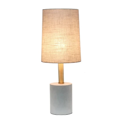 Concrete Table Lamp With Linen Shade Antique Brass - Lalia Home