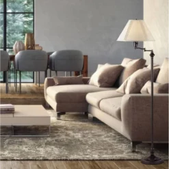 59" 3-way Metal Swing Arm Floor Lamp Dark Bronze - Cal Lighting