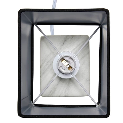 Petite Marbled Ceramic Table Lamp With Fabric Shade - Simple Designs - Image 4