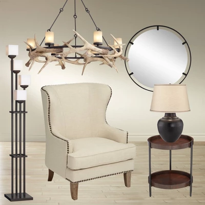 Franklin Iron Works Antler Lodge Black Chandelier 36 3/4" Wide Farmhouse Rustic Antler Deer Horn 6-Light LED Fixture For Dining Room Kitchen Island - Image 8