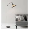 65" Metal Downbridge Adjustable Floor Lamp With Mica Shade Bronze - Cal Lighting