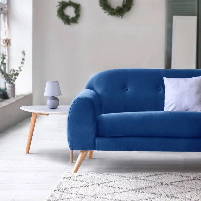 8.66" Petite Ceramic Orb Base Bedside Table Desk Lamp With Matching Tapered Drum Fabric Shade Purple - Creekwood Home - Image 3