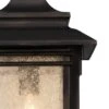 Franklin Iron Works Hickory Point Rustic Outdoor Hanging Light Walnut Bronze 19 1/4" Frosted Cream Glass Damp Rated For Post Exterior Barn Deck House