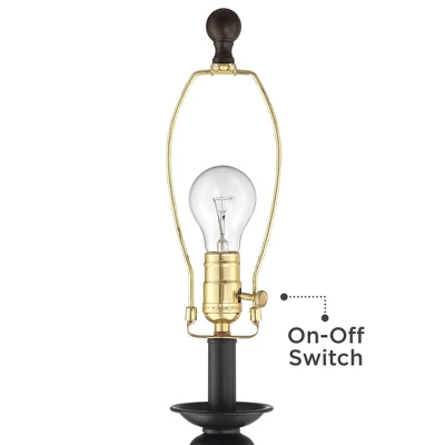 Franklin Iron Works Annie Rustic Floor Lamp Standing 63" Tall Bronze Iron Scroll Cream Hardback Drum Shade For Living Room Bedroom Office House Home - Image 3