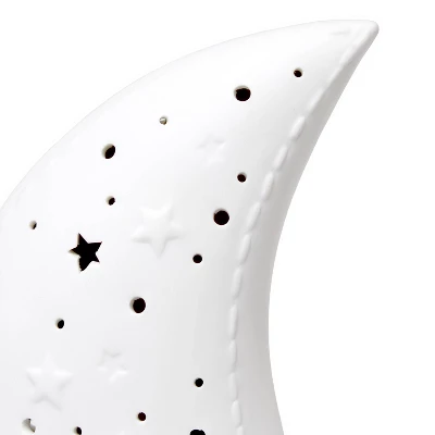 Porcelain Moon Shaped Table Lamp White - Simple Designs - Image 2