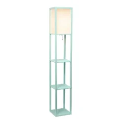 Column Shelf Floor Lamp With Linen Shade - Lalia Home