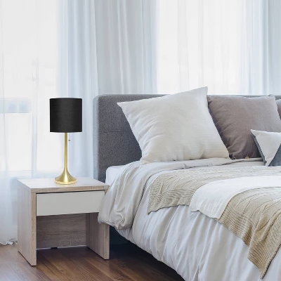 Tapered Desk Lamp With Fabric Drum Shade Black - Simple Designs - Image 5