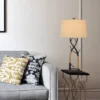 Metal Table Lamp With Rope Accents Black/Tan - Cal Lighting