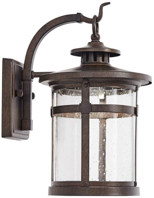 Franklin Iron Works Callaway Modern Industrial Outdoor Wall Light Fixture Bronze LED 11 1/2" Seedy Glass For Post Exterior Barn Deck House Porch Yard - Image 5