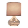 Glass Raindrop Table Lamp With Fabric Shade Gray - Simple Designs