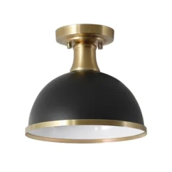 1-Light Beckett Semi-Flush Mount Pendant Brass/Matte Black - Globe Electric
