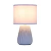 11.02" Mini Modern Ceramic Pastel Accent Bedside Table Desk Lamp With Matching Fabric Shade Periwinkle Blue - Simple Designs
