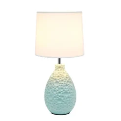 Textured Stucco Ceramic Oval Table Lamp - Simple Designs