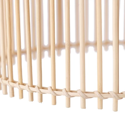 58" Barden Matte Black Floor Lamp With Bamboo Shade - Globe Electric - Image 2