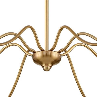 Franklin Iron Works Soft Gold Chandelier 42" Wide Farmhouse Rustic Bent Arms 8-Light Fixture For Dining Room Living House Home Foyer Kitchen Island - Image 5