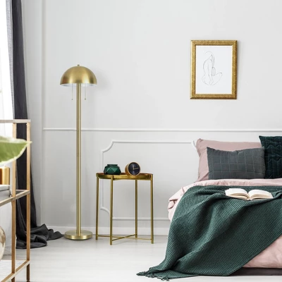 60" Novogratz X Globe Haydel 2-Light Matte Brass Floor Lamp - Globe Electric - Image 5