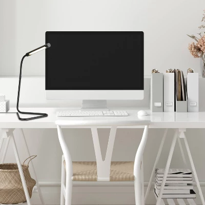 LED 12" Arden Desk Lamp With USB Cable Matte Black (Includes LED Light Bulb) - Globe Electric