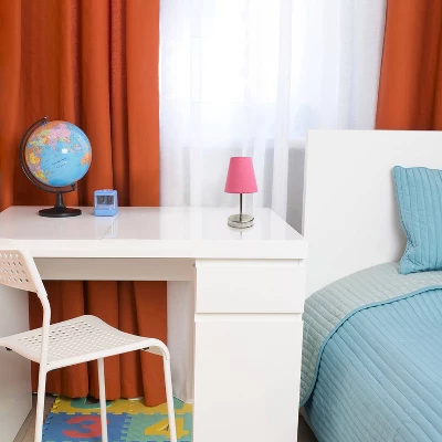 10.5" Petite Metal Stick Bedside Table Desk Lamp In Sand Nickel With Fabric Shade Pink - Creekwood Home - Image 5