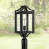 Franklin Iron Works Rockford Rustic Farmhouse Outdoor Post Light Black 20 1/4" Clear Glass For Exterior Barn Deck House Porch Yard Patio Home Outside
