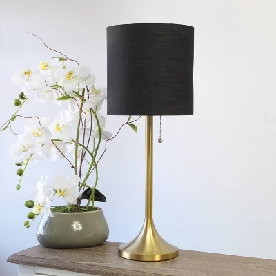 Tapered Desk Lamp With Fabric Drum Shade Black - Simple Designs - Image 3