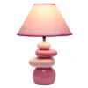 17.25" Contemporary Ceramic Stacking Stones Table Desk Lamp Pink - Creekwood Home