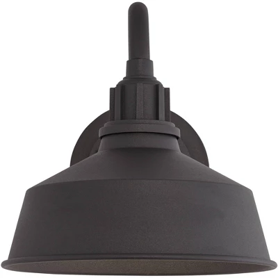 Franklin Iron Works Arnett Rustic Industrial Farmhouse Outdoor Barn Light Fixture Black Gooseneck 10 1/2" For Exterior Deck House Porch Patio Outside - Image 4