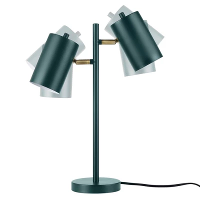20" 2-Light Pratt Desk Lamp With Rotary Switch On Shade Matte Green - Globe Electric - Image 6