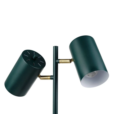 20" 2-Light Pratt Desk Lamp With Rotary Switch On Shade Matte Green - Globe Electric - Image 5