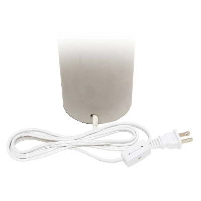 Concrete Table Lamp With Linen Shade Antique Brass - Lalia Home - Image 3