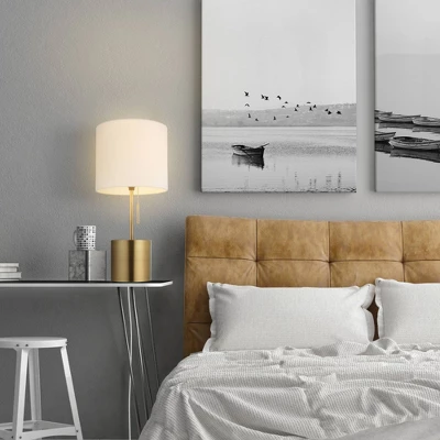 19" Pratt Table Lamp With Fabric Shade White - Globe Electric - Image 3