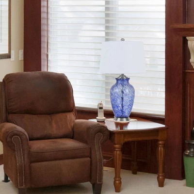 28" Glass Contemporary Table Lamp Blue - Cal Lighting - Image 2