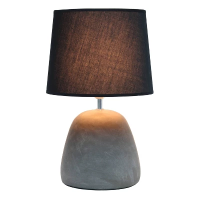 Round Concrete Table Lamp With Shade Black - Simple Designs