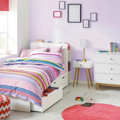 Tapered Desk Lamp With Polka Dot Fabric Drum Shade Gold - Simple Designs - Image 4