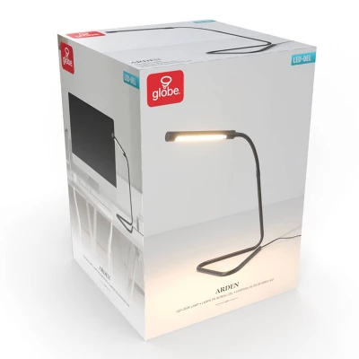 LED 12" Arden Desk Lamp With USB Cable Matte Black (Includes LED Light Bulb) - Globe Electric - Image 7