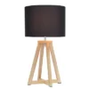 Wood Interlocked Triangular Table Lamp With Fabric Shade Natural - Simple Designs
