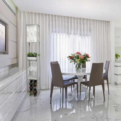 Etagere Organizer Storage Shelf Floor Lamp With Linen Shade Gray - Simple Designs - Image 6