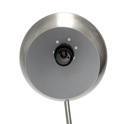 Mid Century Curved Table Lamp With Dome Shade Brushed Nickel - Lalia Home - Image 4