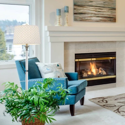 60" Metal/Crystal Contemporary Floor Lamp Brushed Steel - Cal Lighting - Image 4