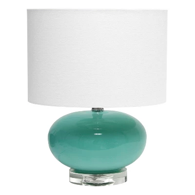 15.25" Modern Ovaloid Glass Bedside Table Lamp With Fabric Shade - Lalia Home - Image 9