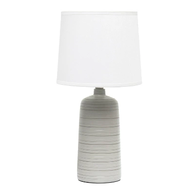 Textured Linear Ceramic Table Lamp - Simple Designs - Image 8