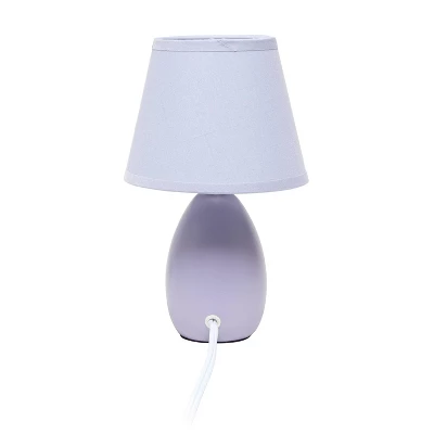 9.45" 2pk Petite Ceramic Oblong Bedside Table Desk Lamps With Matching Tapered Drum Shade Purple - Creekwood Home - Image 2