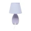 9.45" Petite Ceramic Oblong Bedside Table Desk Lamp With Matching Tapered Drum Shade Purple - Creekwood Home