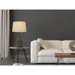 29" Ceramic Table Lamp Charcoal - Cal Lighting