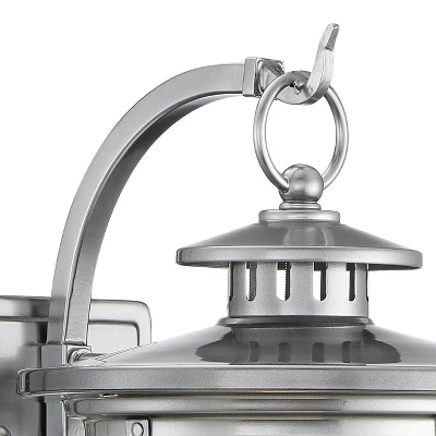 Franklin Iron Works Callaway Modern Industrial Outdoor Wall Light Fixture Chrome 11 3/4" Clear Seedy Glass For Post Exterior Barn Deck House Porch - Image 3